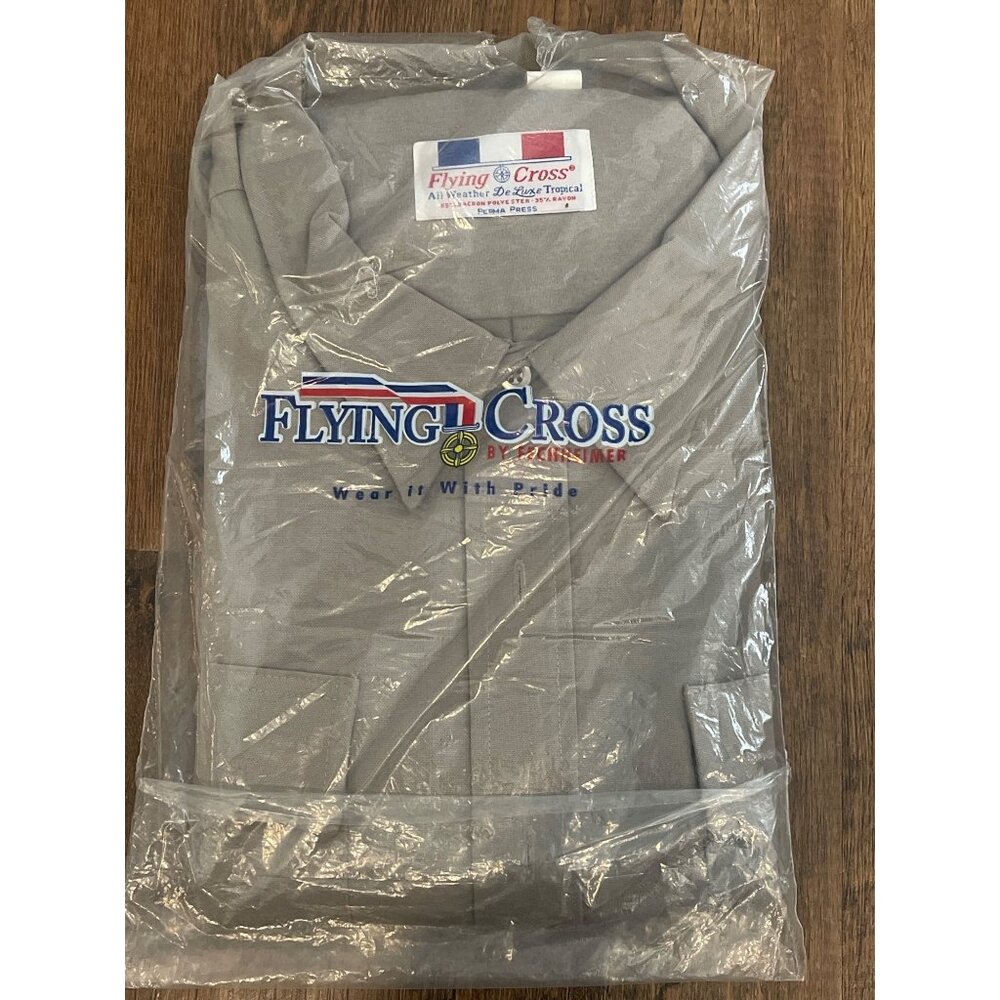 NWT Flying Cross Men’s SS Shirt 4XL Nickel Grey 95R6651